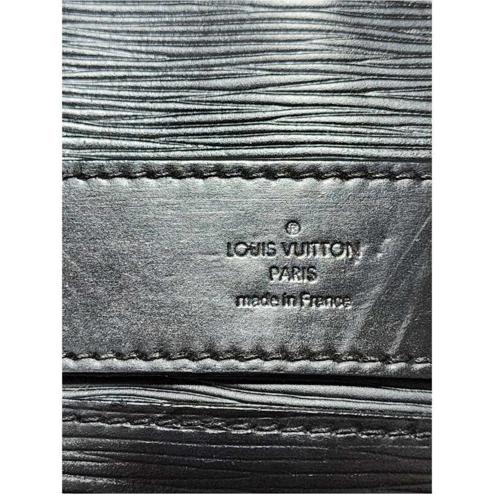LOUIS VUITTON Epi Leather Bassano MM Briefcase Bag Black